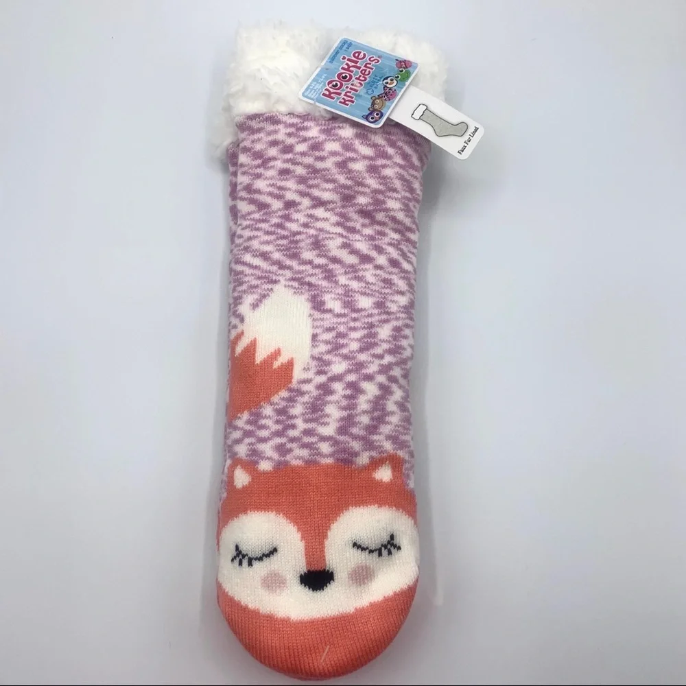 NWT Kookie Kritters Fox Slipper Socks Toddler  7.5 - 3.5